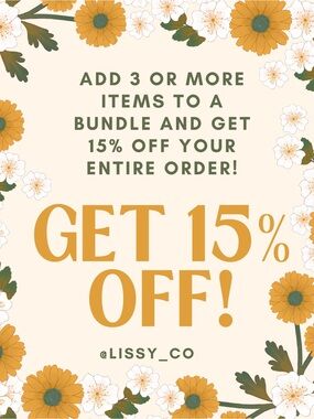 Get 15% Off 3 or More Bundled Items!